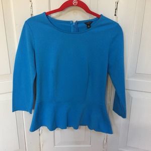 Ann Taylor Blue Peplum Top